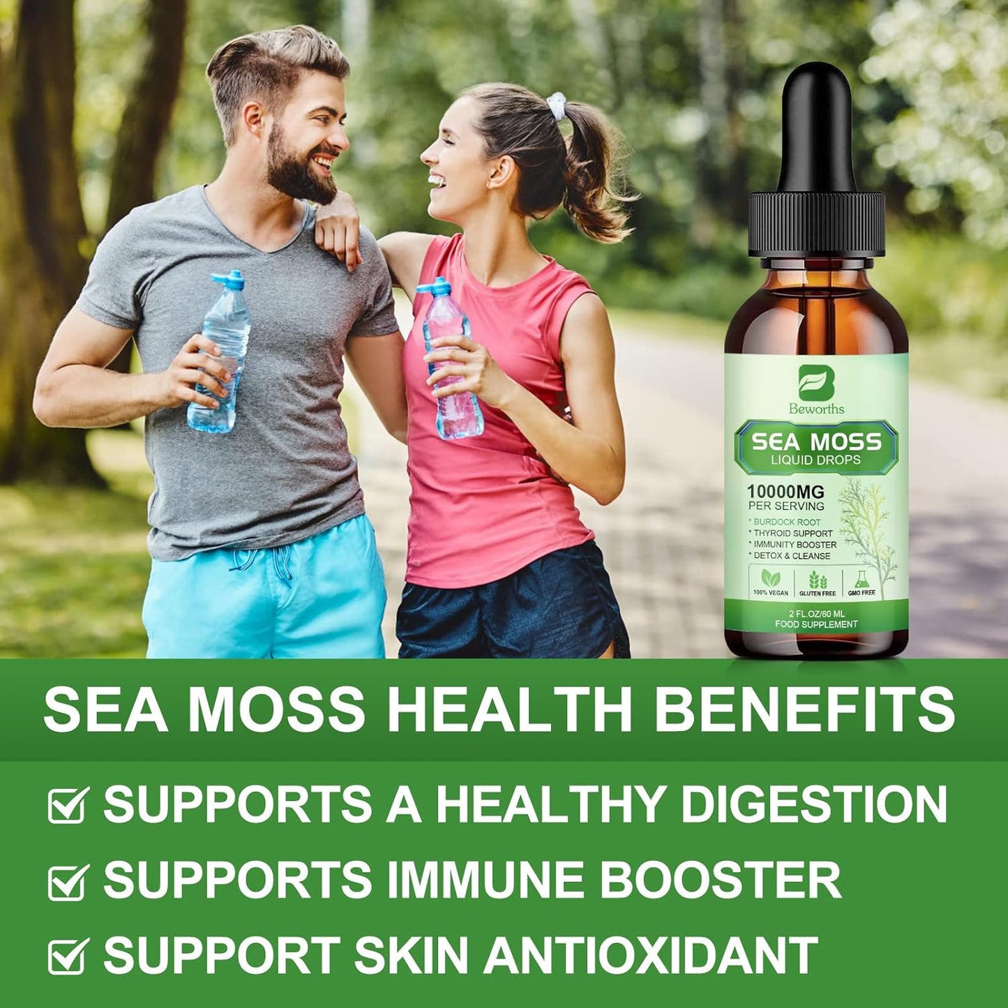 Organic Irish Sea Moss Liquid Drops Gel Apple Flavored
