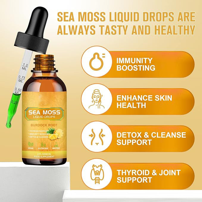 BEWORTHS Sea Moss Liquid Drops Pinapple Flavor