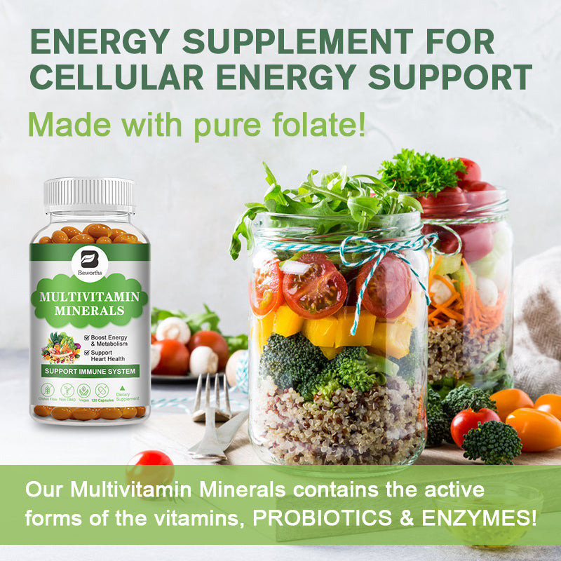 Multivitamin & Minerals Capsules with Vitamin B12, D3 & K2