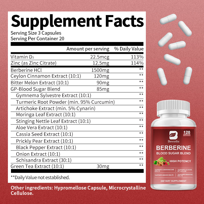 Berberine Capsules na may Ceylon Cinnamon