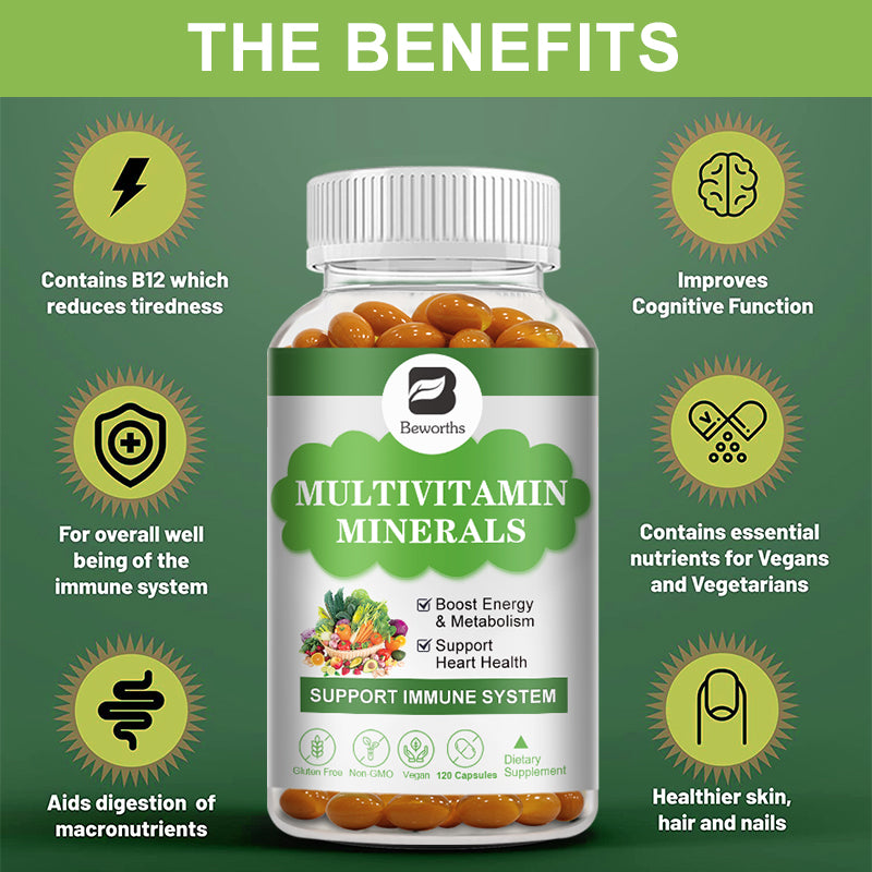 Multivitamin & Minerals Capsules with Vitamin B12, D3 & K2