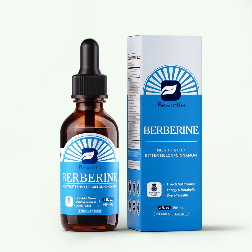 B BEWORTHS 2Pack Berberine Supplement - Berberine HCL with Ceylon Cinnamon Supplement Drops with Bitter Melon, Milk Thistle, Turmeric, Artichoke, Berberine Phytosome - Support Liver, Digestive Health