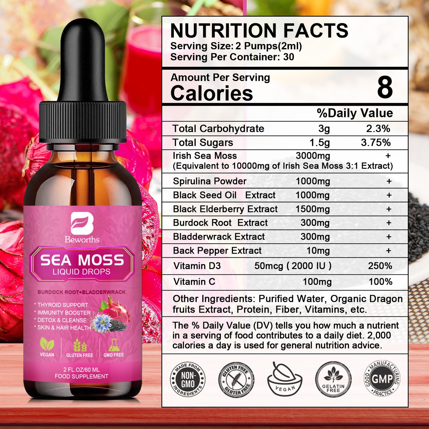 Suplemen Tetes Cair Minyak Jintan Hitam Irish Sea Moss