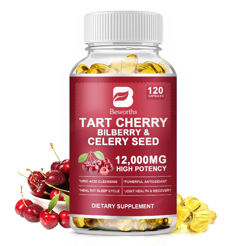 Kapsul Ekstrak Tart Cherry dengan Buah Bilberry & Biji Seledri