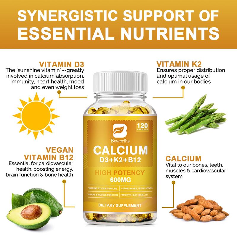 4-in-1 Calcium Capsules with Vitamin D3 K2 B12