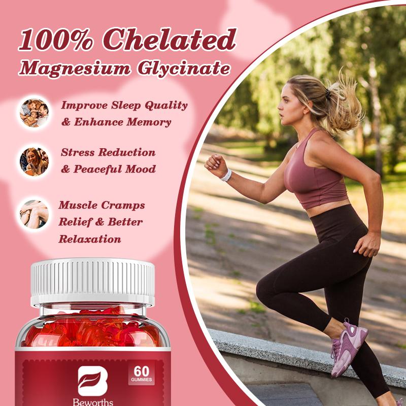 Beworths Magnesium Glycinate Gummies-Tart Cherry Flavor
