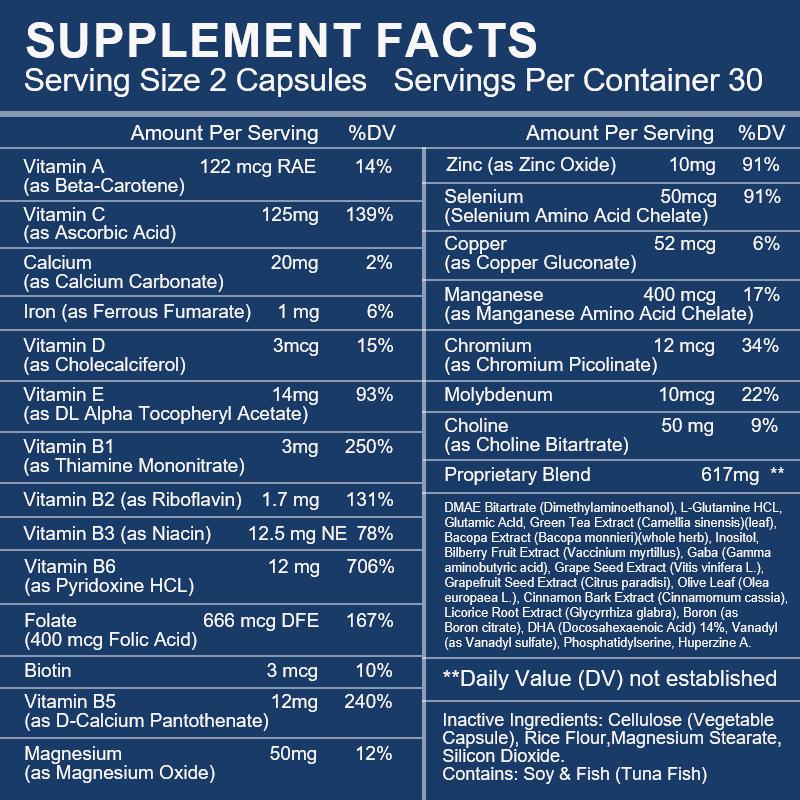 Brain Health Supplement Nootropic Capsules