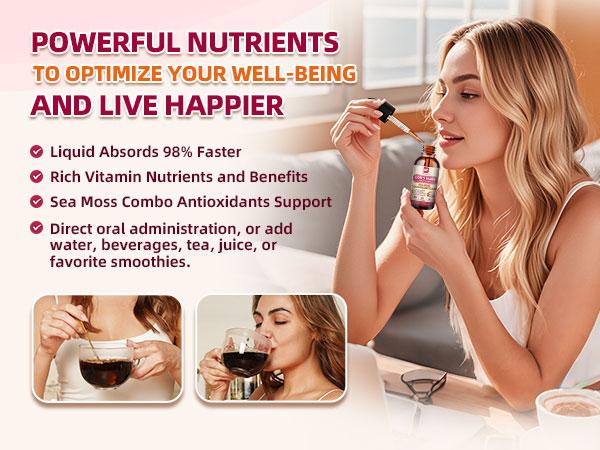 Lion's Mane Mushroom Liquid Drops - Irish Sea Moss Mushrooms Supplement Complex Support Memory & Focus, Immunity Boost - Lions Mane, Turkey Tail, Reishi, Cordyceps, Chaga, Oyster, Maitake