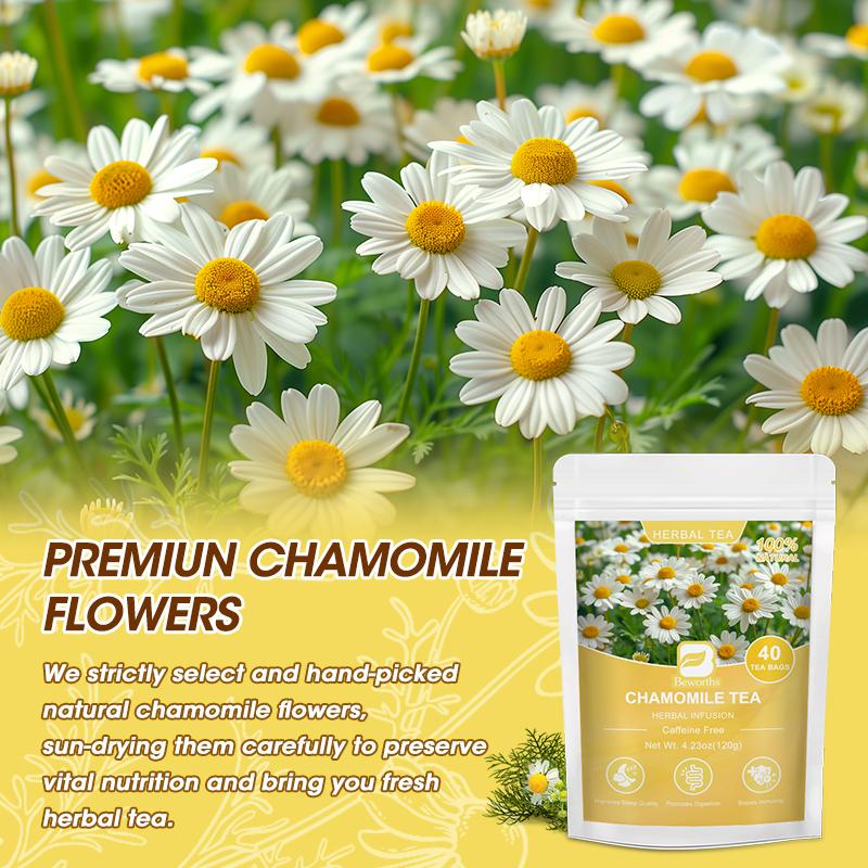 Campuran Teh Chamomile Alami Infus Herbal 40 Kantong Teh