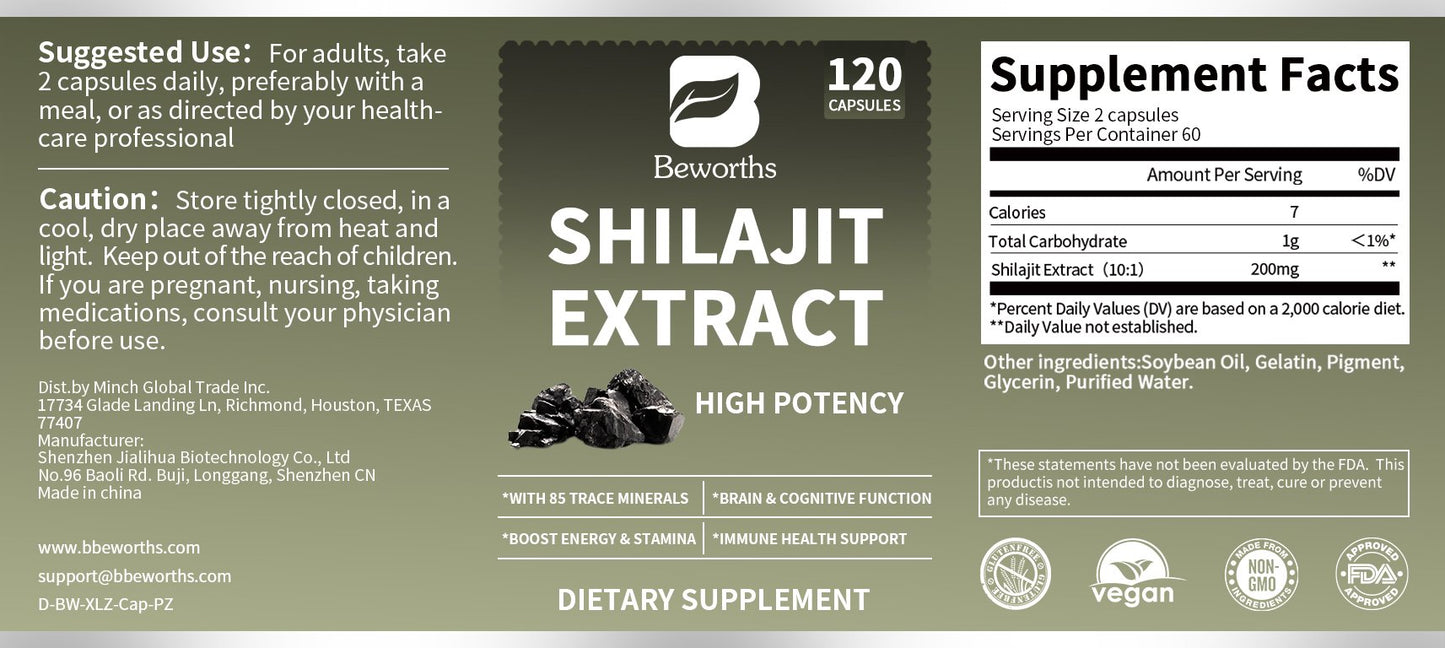 Shilajit Pure Himalayan Capsules na may Ginseng