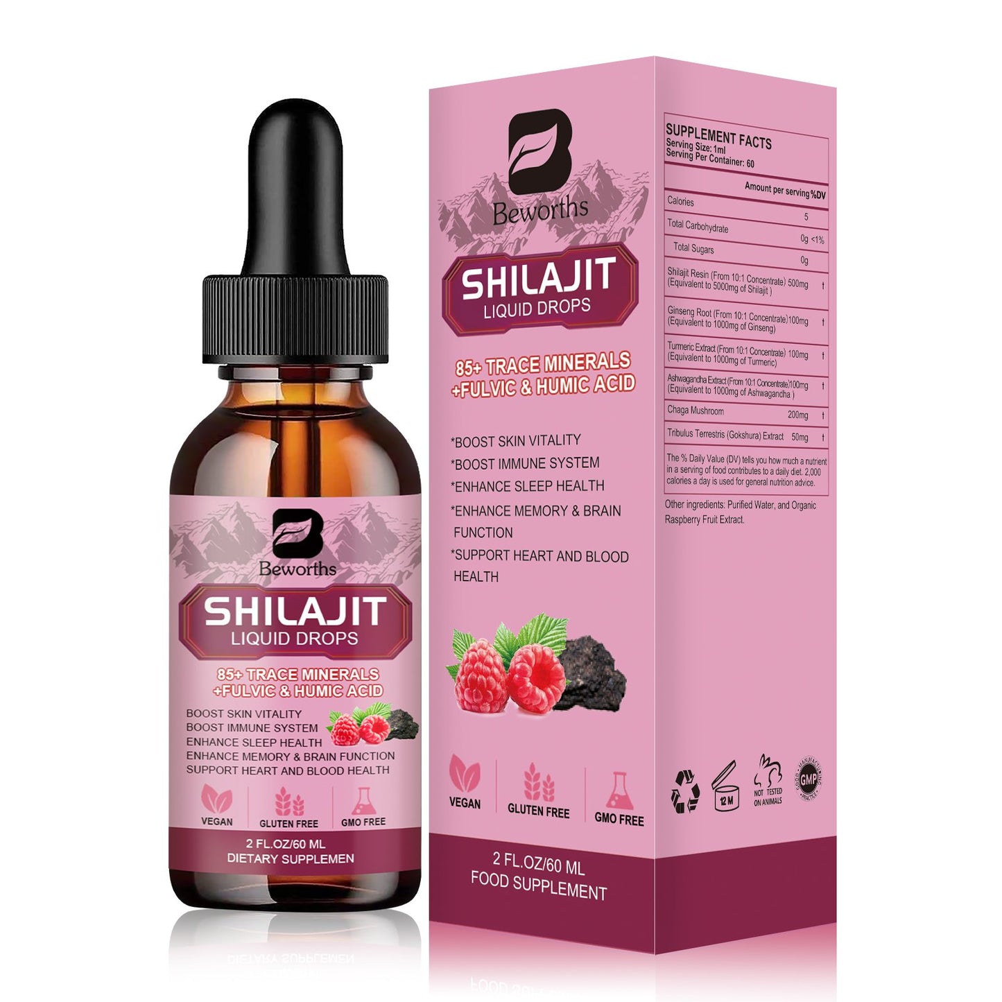 Shilajit Resin Liquid Drops Supplement Organic Trace Minerals Complex