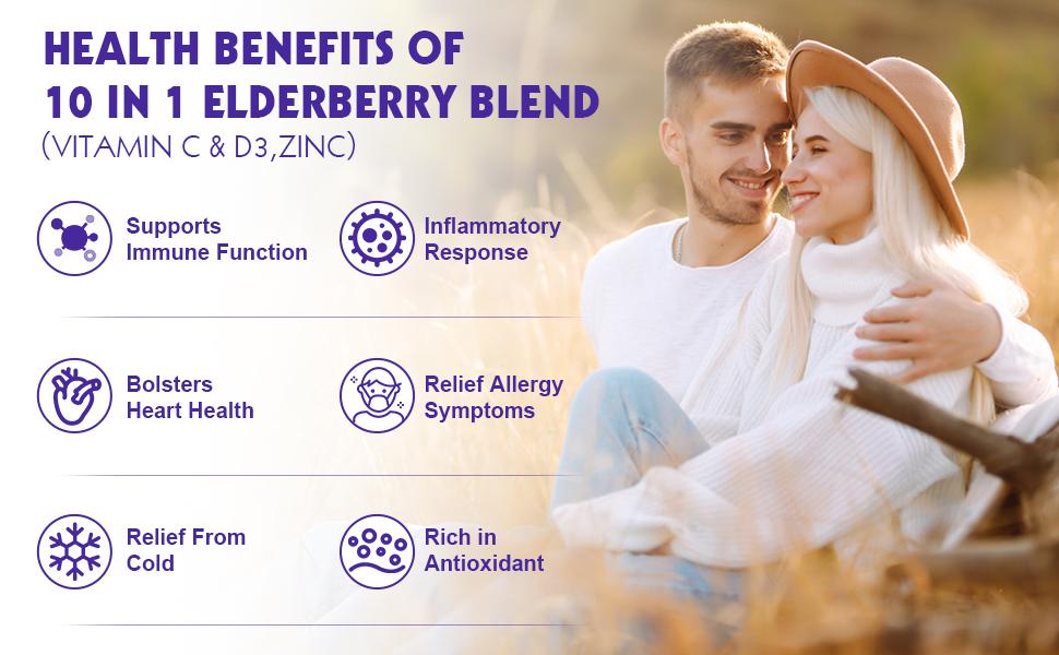 Black Elderberry Liquid Drop Zinc Quercetin Supplements