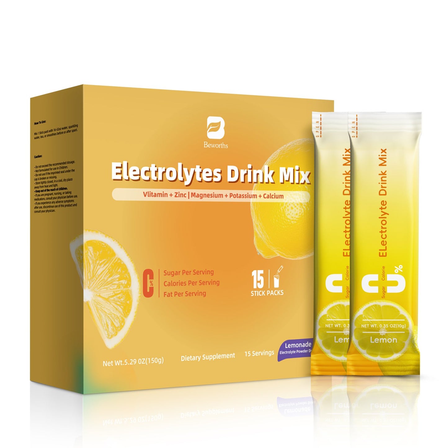 Electrolyte Powder Recovery Drink Mix | Sugar-Free Electrolyte Powder Packets Supplement with Potassium Zinc & Magnesium for Hydration - Keto Electrolytes, Non-GMO & Sugar-Free - 15 Stick
