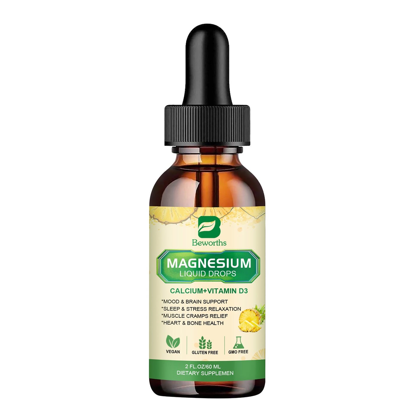 Beworths Magnesium Liquid Drop Pineapple Flavor