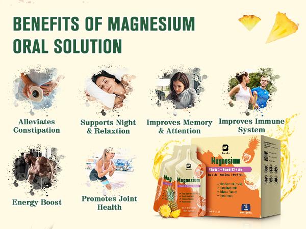 Magnesium Citrate Liquid Supplement 280Mg, with Bromelain, Vitamin C, D3, B6, Zinc, High Absorption Magnesium Citrate Oral Solution