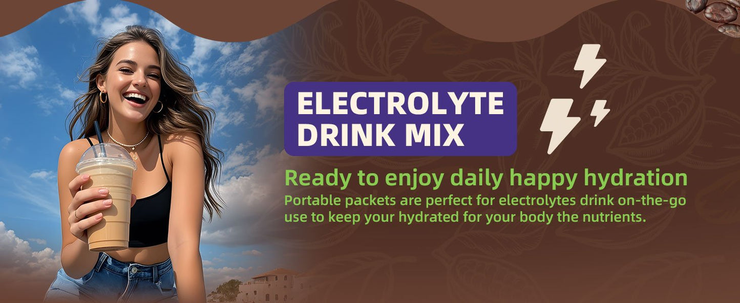 Electrolytes Powder Packets for Electrolyte Drink Mix | Sugar-Free Electrolytes Packets with Vitamins & Magnesium Replenish Hydration & Energy Boost - 15 Sticks