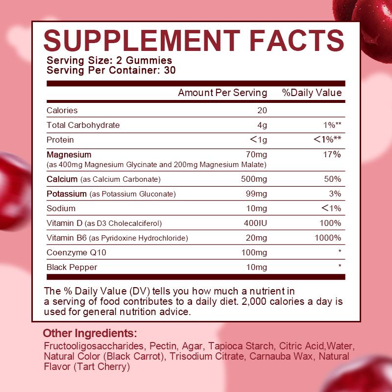 Beworths Magnesium Glycinate Gummies-Tart Cherry Flavor