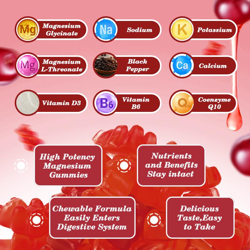 Beworths Magnesium Glycinate Gummies-Tart Cherry Flavor