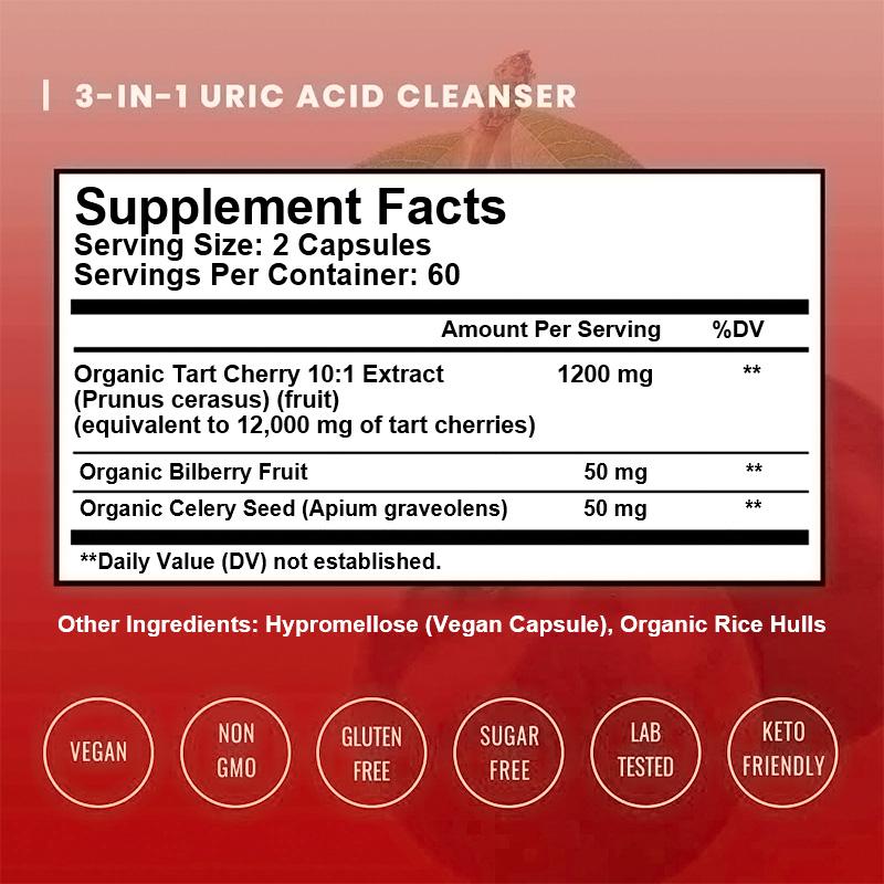 Tart Cherry Extract Capsules with Bilberry Fruit & Celery Seed