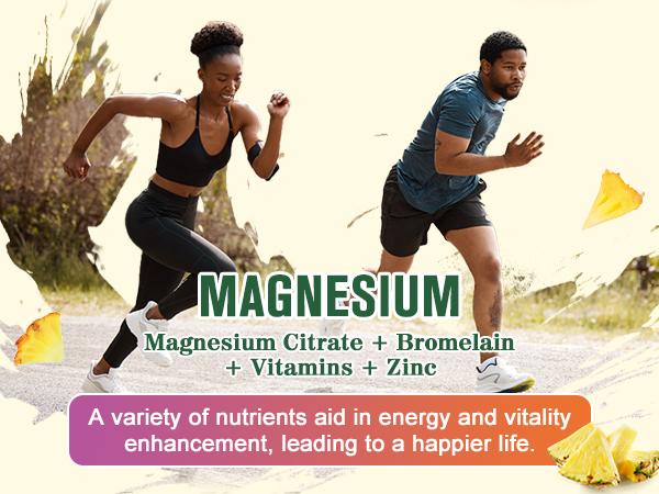 Magnesium Citrate Liquid Supplement 280Mg, with Bromelain, Vitamin C, D3, B6, Zinc, High Absorption Magnesium Citrate Oral Solution
