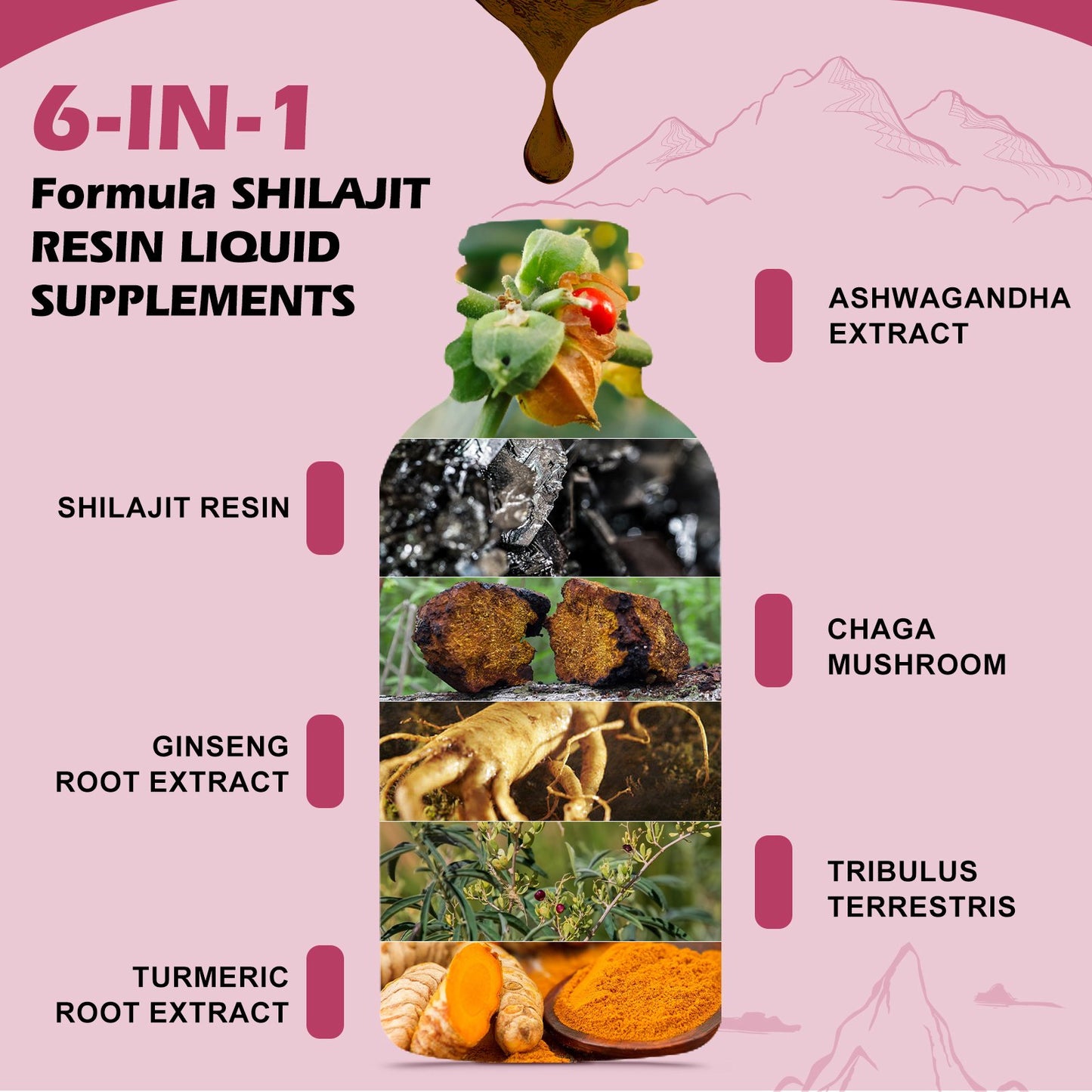 Shilajit Resin Liquid Drops Supplement Organic Trace Minerals Complex
