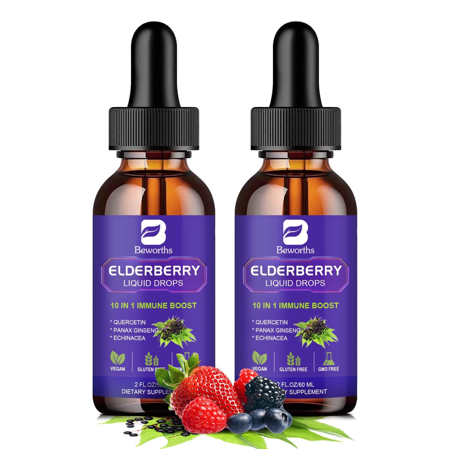 Black Elderberry Liquid Drop Zinc Quercetin Supplements