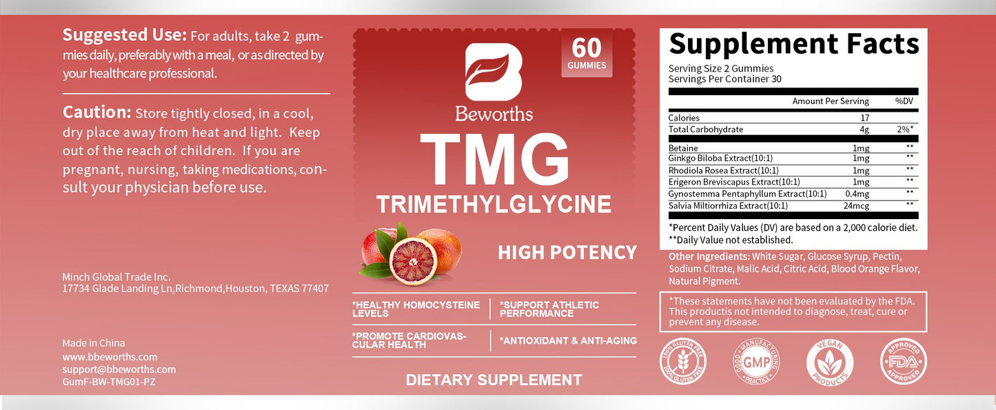BEWORTHS TMG Gummies Trimethylglycine