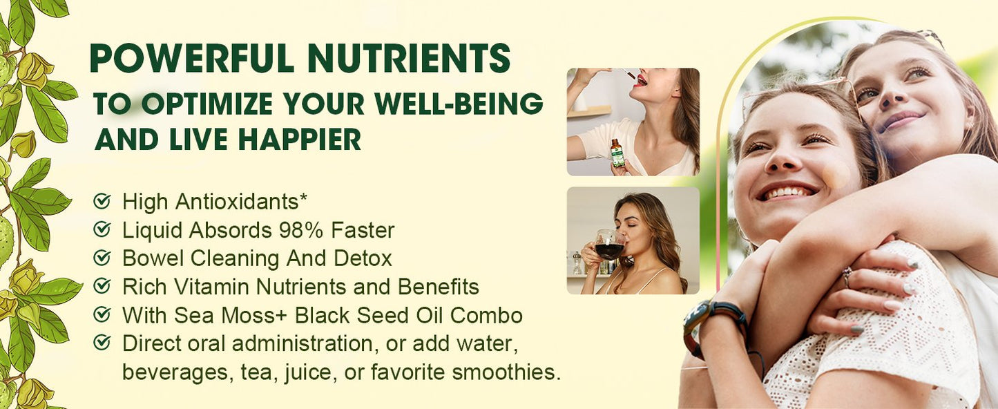 Soursop Bitters Liquid Drops Supplement with Irish Sea Moss