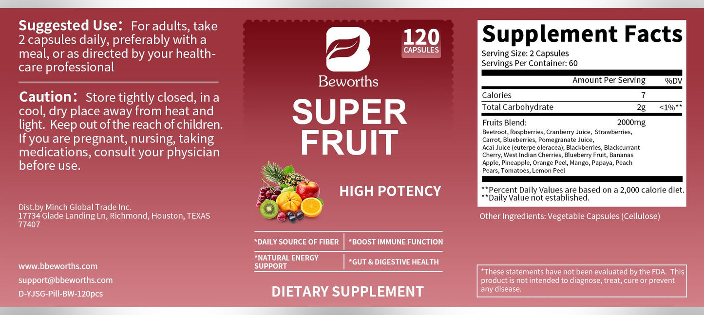 Mga Organic na Super Fruits Capsules