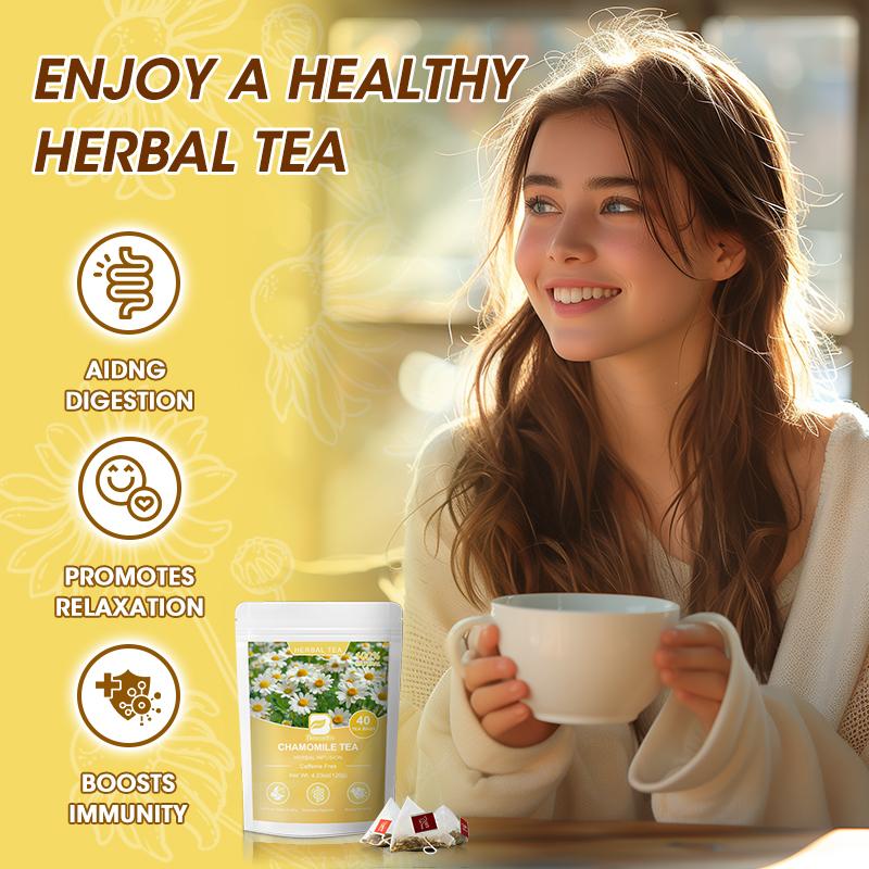Campuran Teh Chamomile Alami Infus Herbal 40 Kantong Teh