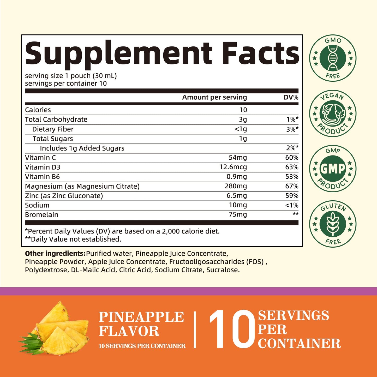 Magnesium Citrate Liquid Supplement 280Mg, with Bromelain, Vitamin C, D3, B6, Zinc, High Absorption Magnesium Citrate Oral Solution