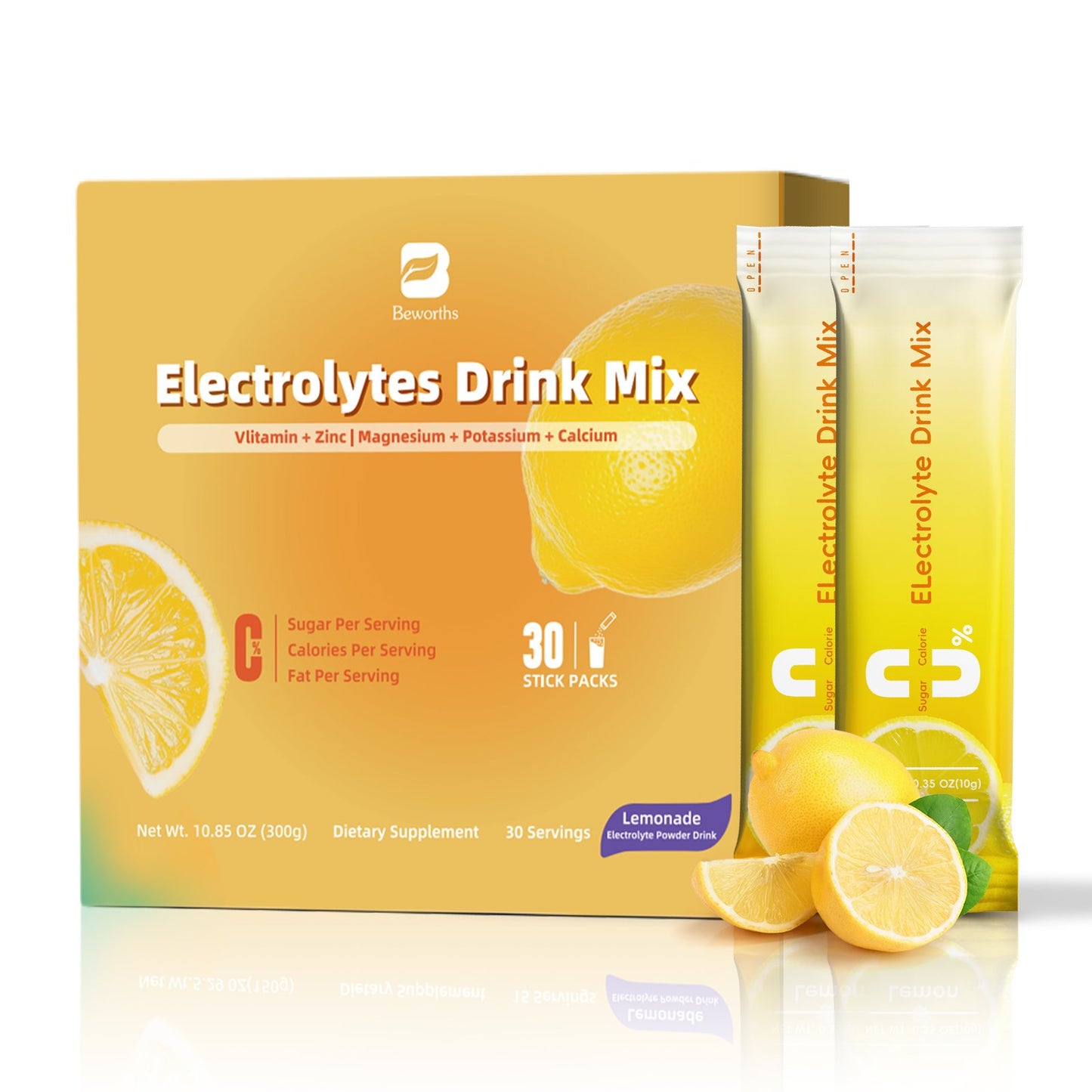 Electrolyte Powder Recovery Drink Mix | Sugar-Free Electrolyte Powder Packets Supplement with Potassium Zinc & Magnesium for Hydration - Keto Electrolytes, Non-GMO & Sugar-Free - 30 Sticks