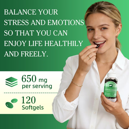 Ashwagandha Capsules 2100mg - Organic Ashwagandha Supplement - Support Stress, Mood & Energy for Men and Women - 360 Softgels(3 PACK)