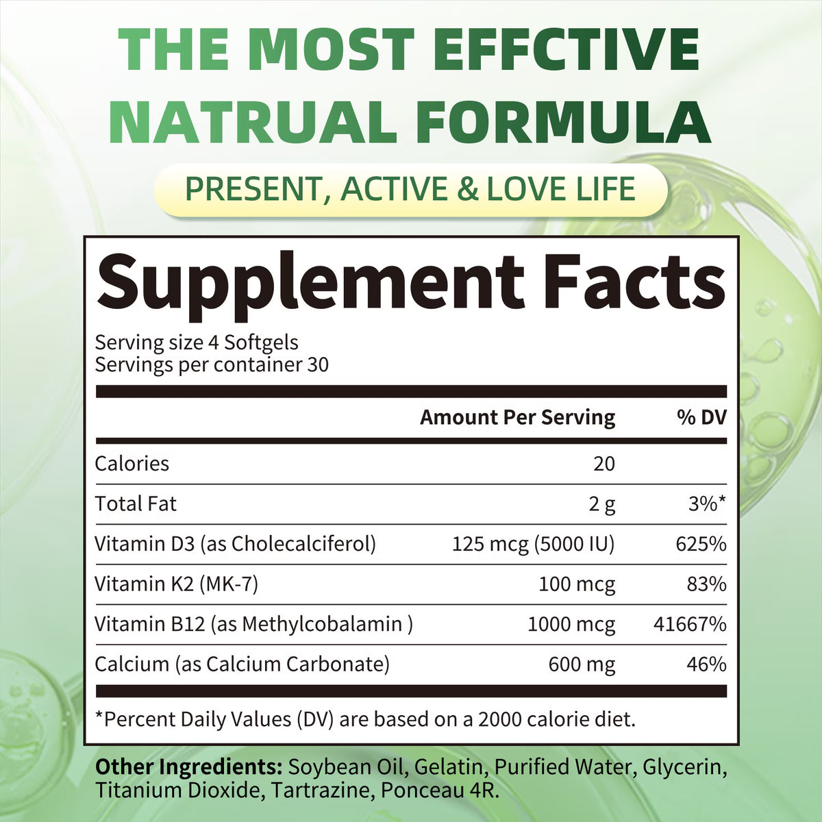 B BEWORTHS Calcium 600mg Supplement with Vitamin D3, K2 & B12, 120 Softgels