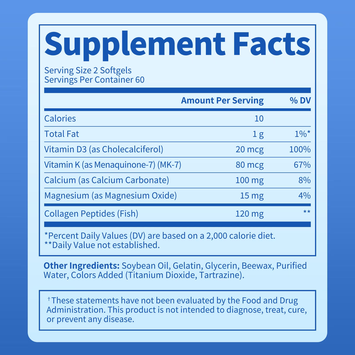B Beworths Bone Collagen with K2 MK-7, Calcium & Vitamin D3 Softgels, Fish Collagen Peptides for Bone Health Support, Gluten Free, 120 Count
