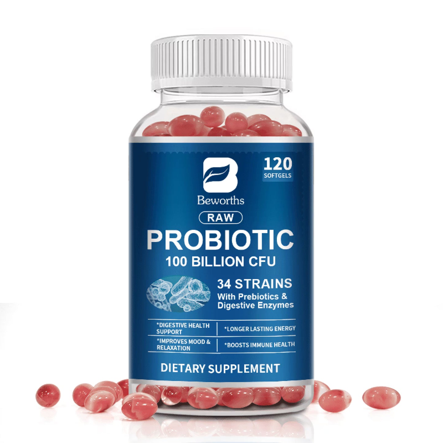100 Billion CFU Probiotic for Women and Men - 120 Count - Digestive & Gut Health