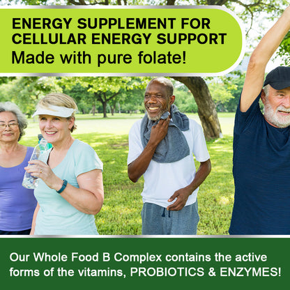 (2 Pack) Beworths Super B Complex Vitamin - Whole Food Supplement B1, B2, B3, B5, B6, B7, B9, B12 - Support for Energy and Immune Support - 240 Capsules Total