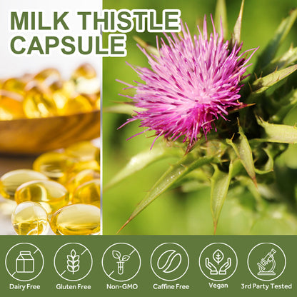 Milk Thistle Capsule with Silymarin Marianum & Dandelion Root Liver Support