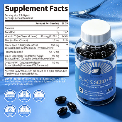 Beworths Premium Black Seed Oil Softgels