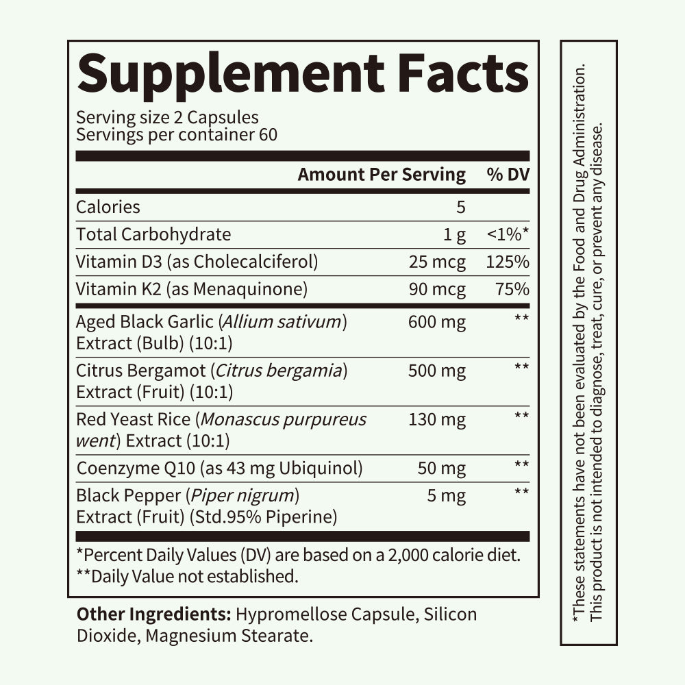 B BEWORTHS Aged Black Garlic Extract & Citrus Bergamot, 120 Count | for Heart Health