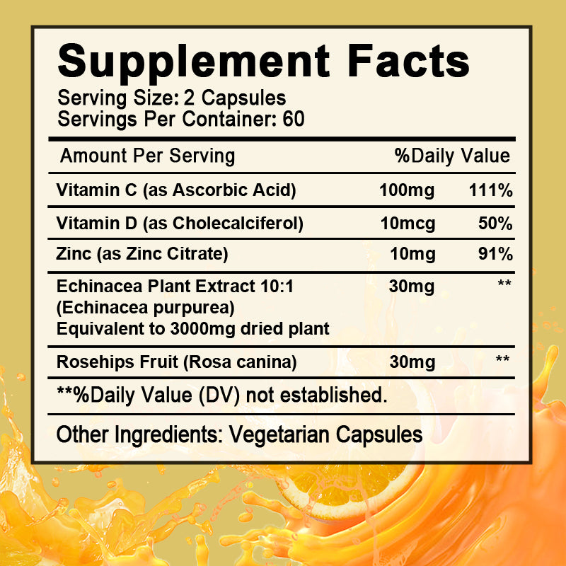 Vitamin C, Zinc & Vitamin D3 Capsules