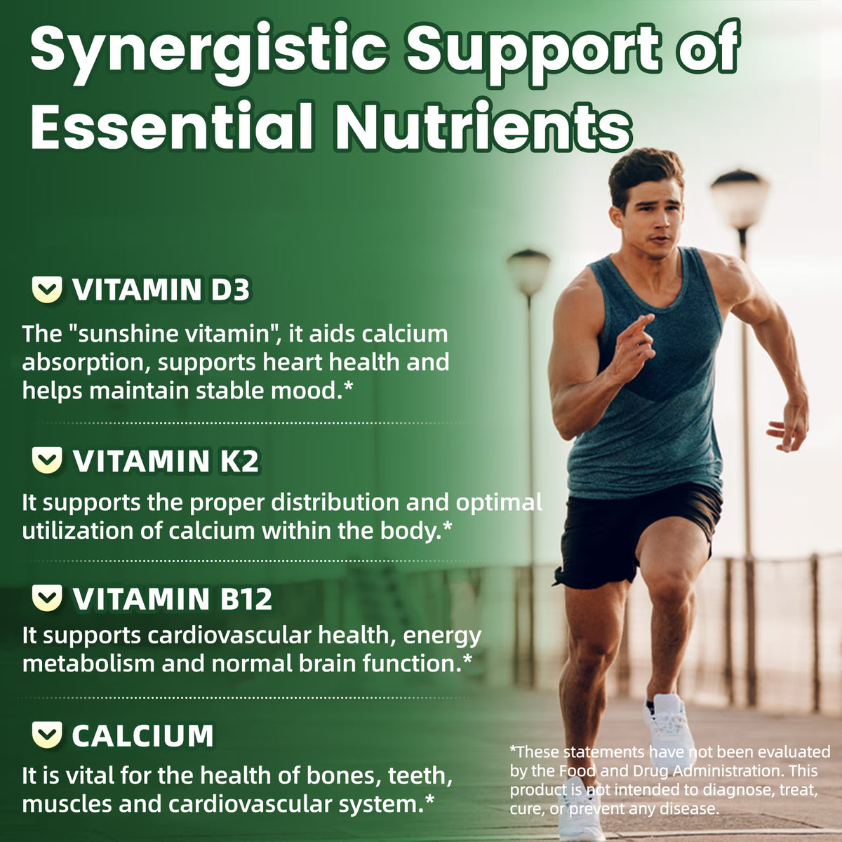 Beworths 4-in-1 Calcium 600Mg with Vitamin D3 K2 B12 Capsules for Bone Strength, Heart Health & Immune Support, 120 Capsules for Men and Women
