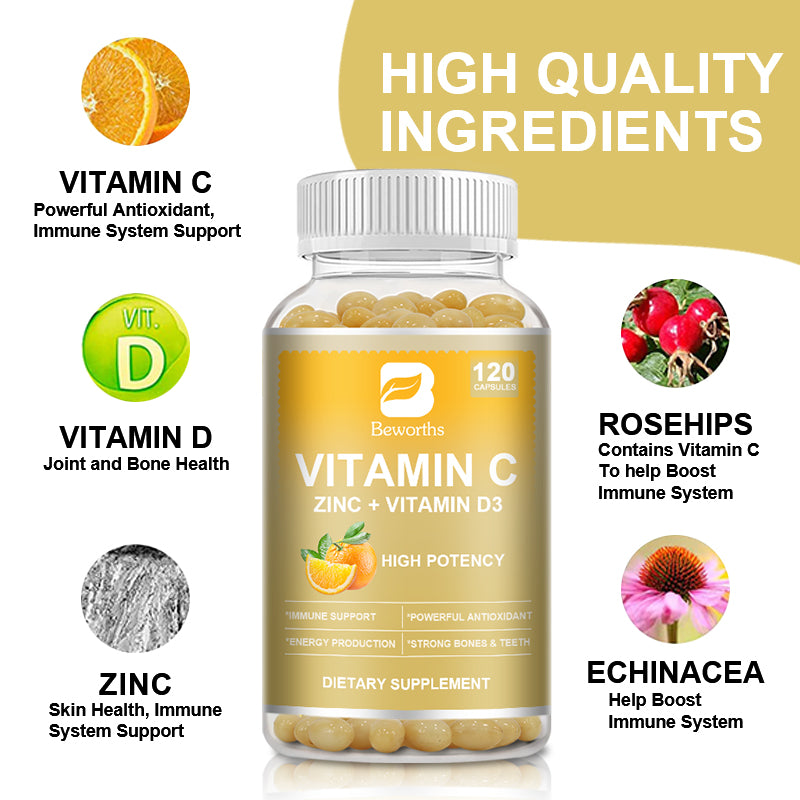 Vitamin C, Zinc & Vitamin D3 Capsules