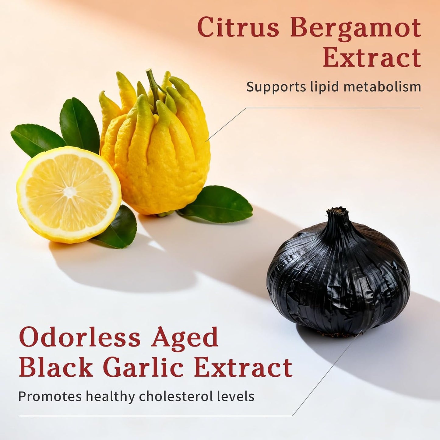 B BEWORTHS Aged Black Garlic Extract & Citrus Bergamot, 120 Count | for Heart Health