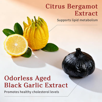 B BEWORTHS Aged Black Garlic Extract & Citrus Bergamot, 120 Count | for Heart Health