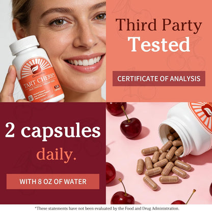 Tart Cherry Capsules with Milk Thistle & Celery Seed, 120 Count (1-Pack)