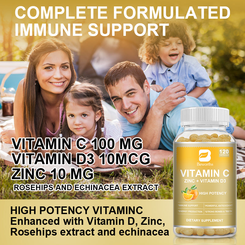 Vitamin C, Zinc & Vitamin D3 Capsules