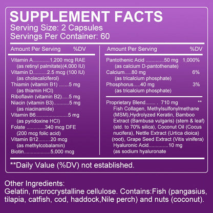 Biotin 25000 Mcg, Helps Promote Skin, Hair and Nail Health, Softgels 120 Count
