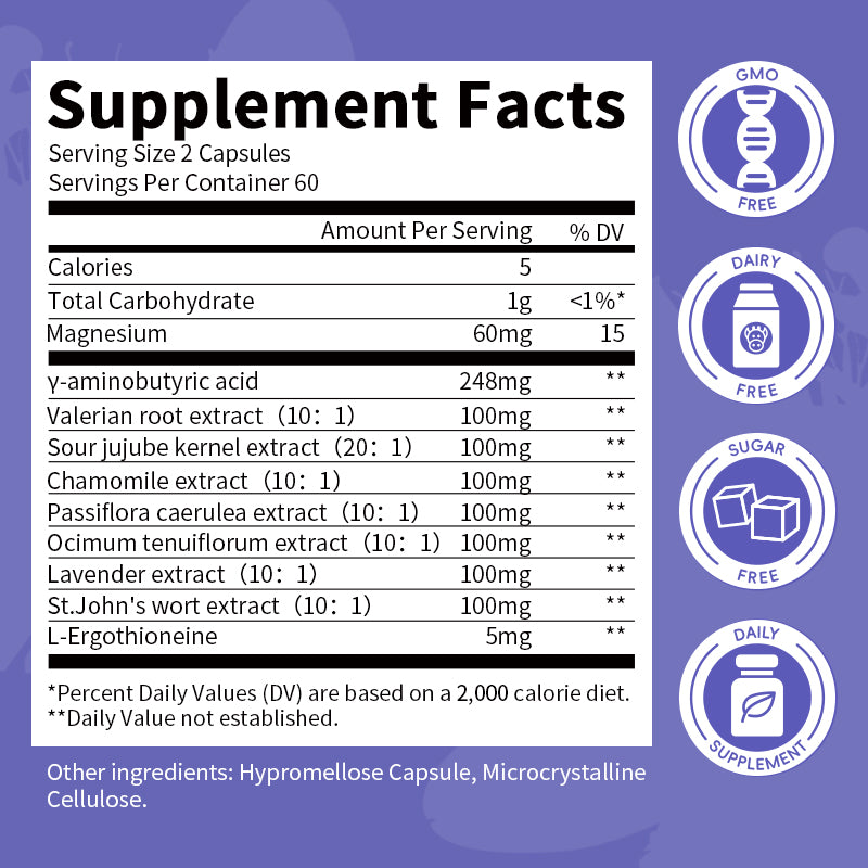 B Beworths L-Ergothioneine Magnesium Capsules Sleep Support 120pcs