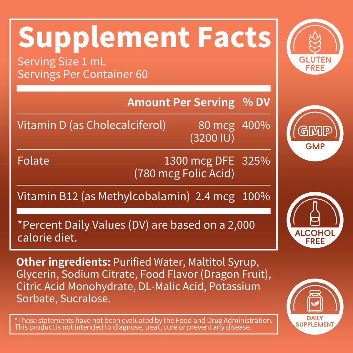 B BEWORTHS Extra Strength Vitamin B12 Sublingual Liquid Drops, with Vitamin D & Folate, for Energy & Immune Support, 2 fl oz